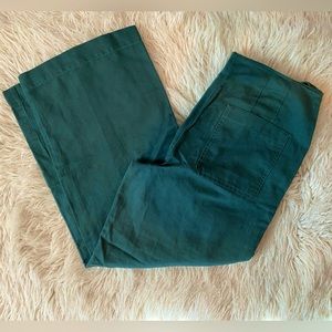 Wide leg emerald green Loft trousers New with tags size 2